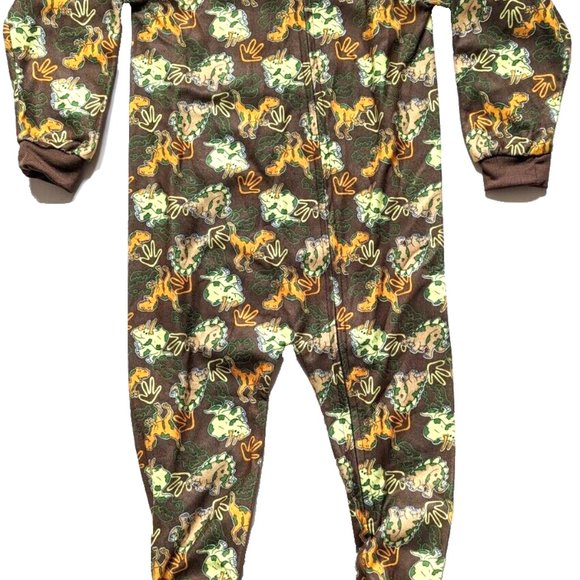 Carter's Pajama Toddler Boys DINO Sleepwear Sleeper Brown Full Zip PJ 7 … - Picture 5 of 8